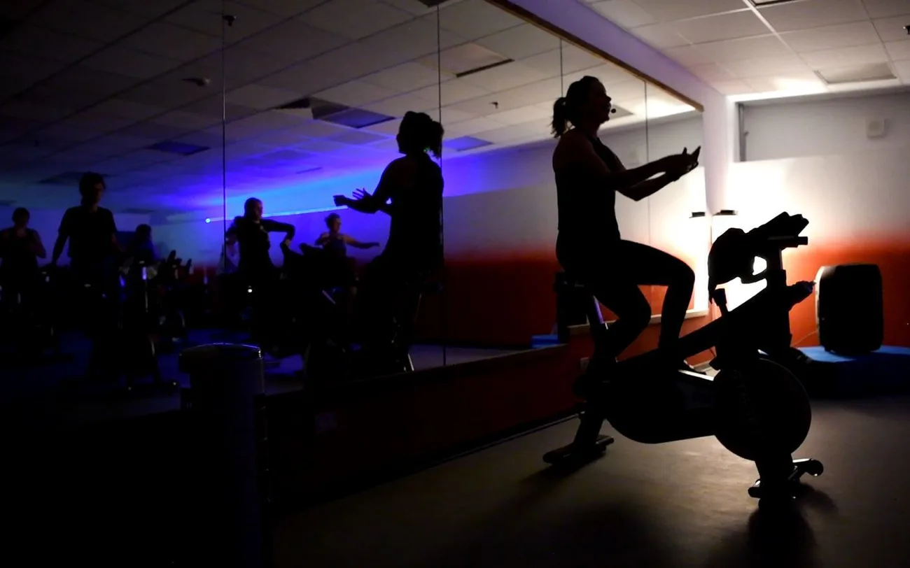Clase de spinning en curso